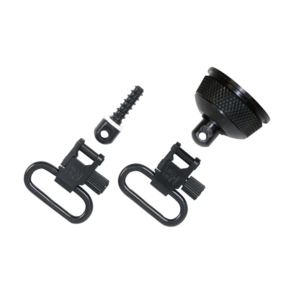 uncle mike's 18002 mag cap swivel set made of steel with blued finish, 1" loop size & quick detach style for 12 gauge remington 870 express with wood stock includes two super swivels Uncle Mike's 18002 Mag Cap Swivel Set made of Steel Sports South item 44978