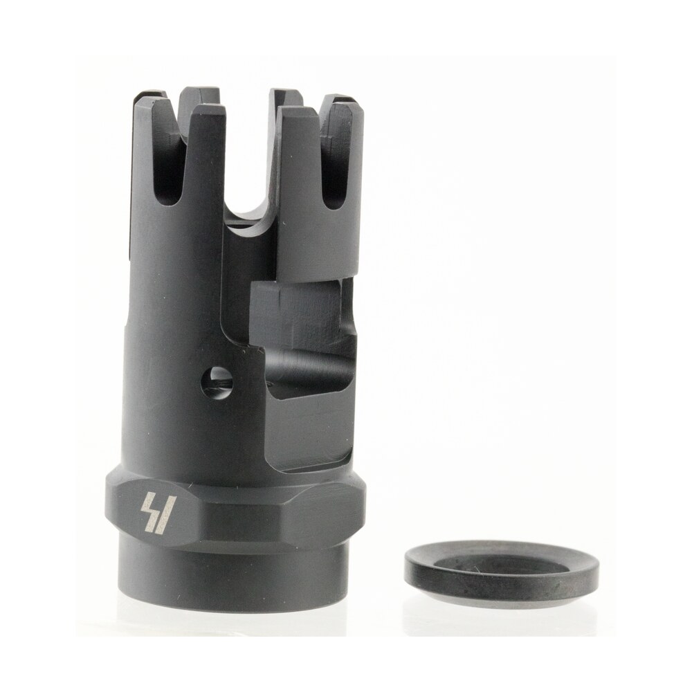 strike industries cccomp checkmate comp black steel with 1/2" 28 tpi threads & 1.87" oal for 223 rem, 5.56x45mm nato ar platform Strike Industries CCCOMP Checkmate Comp Black Steel Sports South item 45090