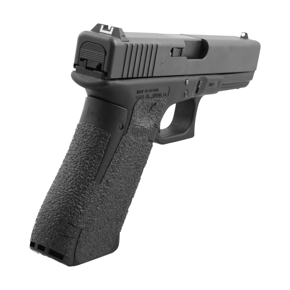 talon grips 379r adhesive grip compatible w/glock 17/19x/22/24/31/34/35/37/45/47 gen5 w/no backstrap, black textured rubber Talon Grips 379R Adhesive Grip Compatible Sports South item 45165