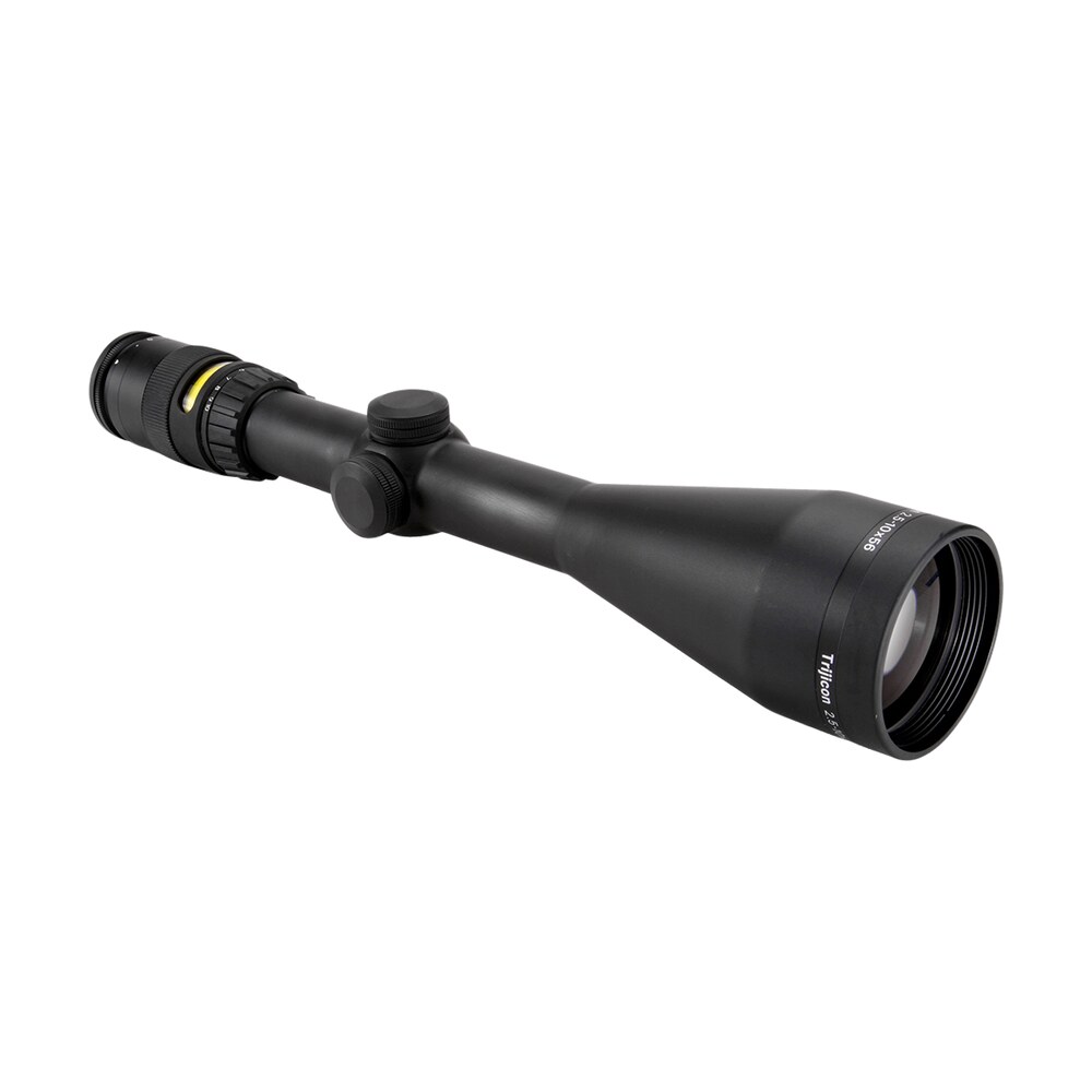 trijicon 200022 accupoint black hardcoat anodized 2.5 10x56mm 30mm tube illuminated amber triangle post reticle Trijicon 200022 AccuPoint Black Hardcoat Anodized 2.5-10x56mm 30mm Tube Illuminated Amber Sports South item 4521