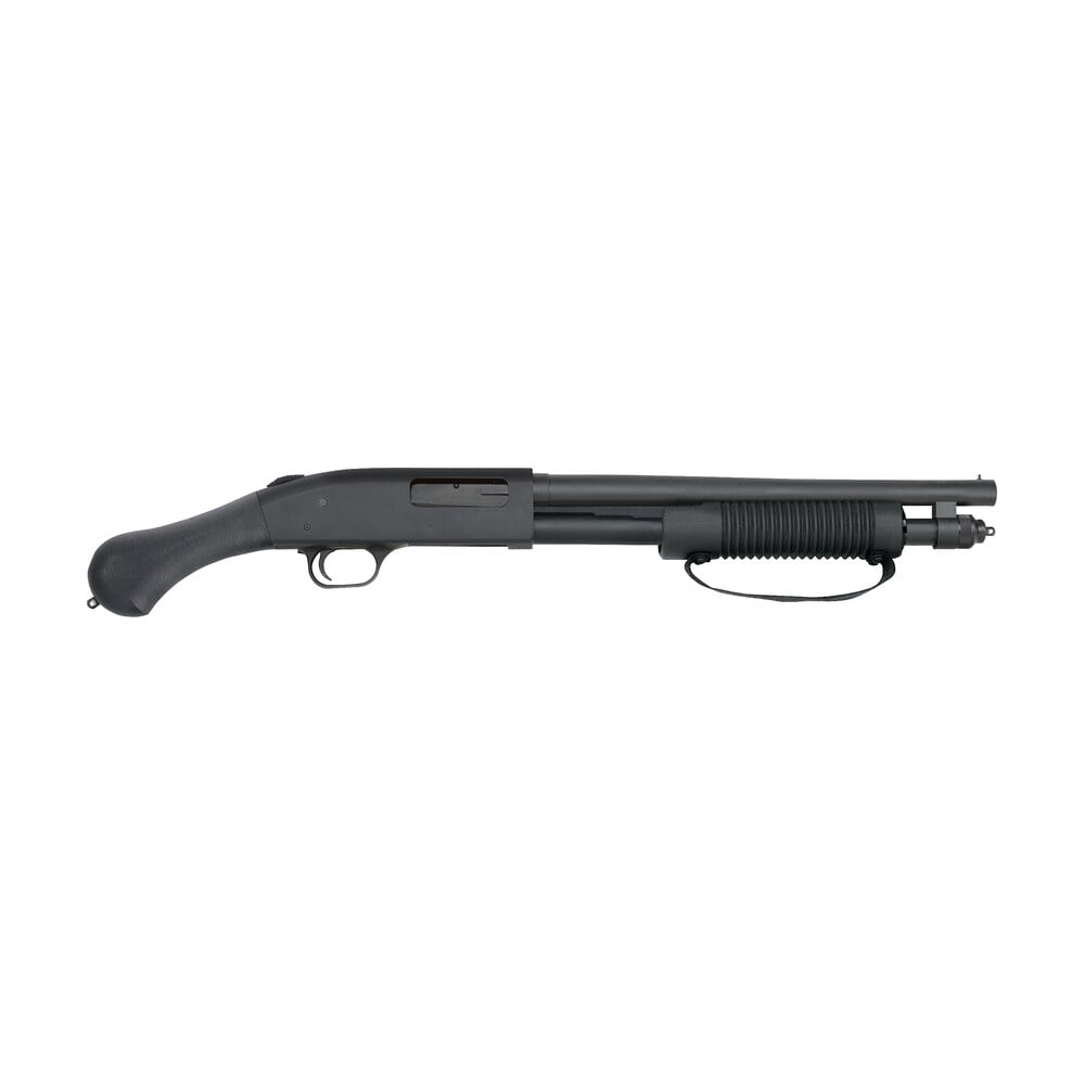 mossberg 50657 590 shockwave 20 gauge pump 3" 5+1 14.38" matte blued heavy walled barrel, drilled & tapped matte blued stainless steel receiver, black raptor birdshead grip Mossberg 50657 590 Shockwave 20 Gauge Pump 3" 5+1 14.38" Matte Blued Heavy-Walled Sports South item 45327
