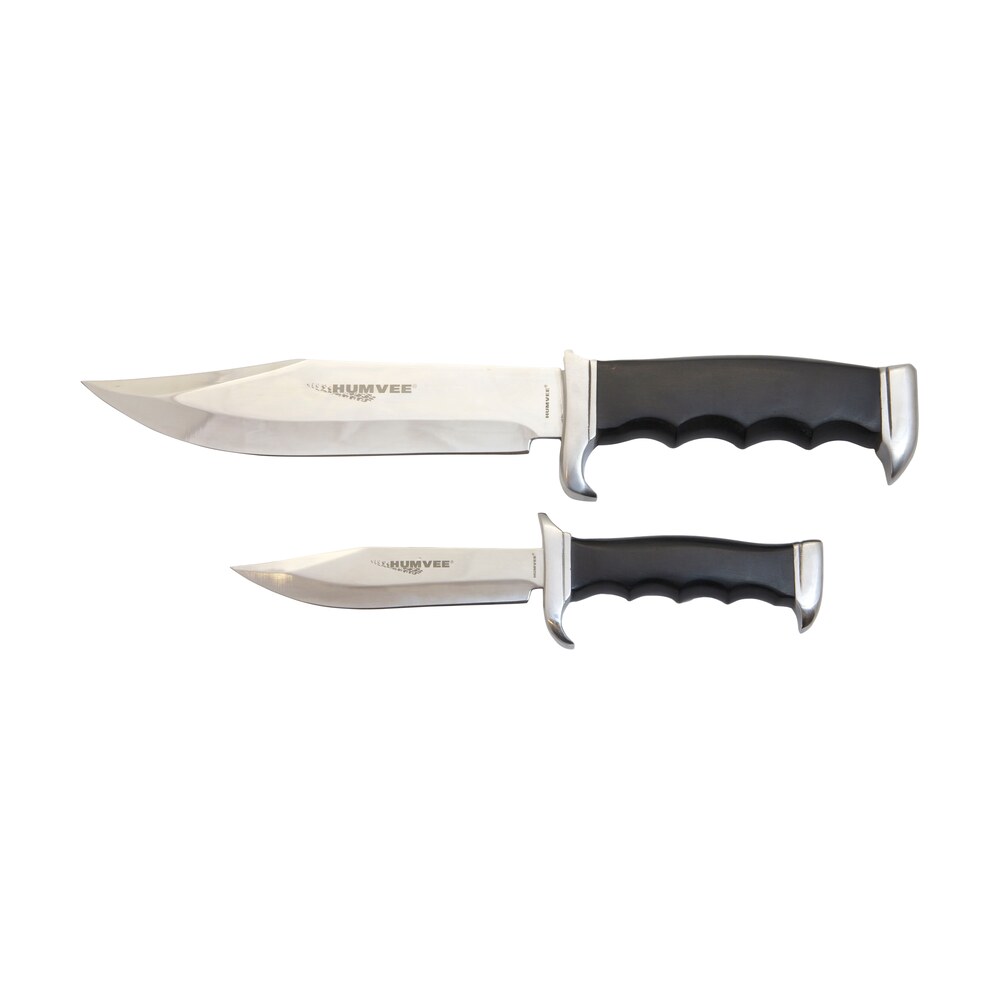 humvee adventure gear hmvbc02bk bowie knife set fixed plain spear point polished stainless steel black pakawood Humvee Adventure Gear HMVBC02BK Bowie Knife Set Fixed Plain Spear Point Polished Stainless Sports South item 4551