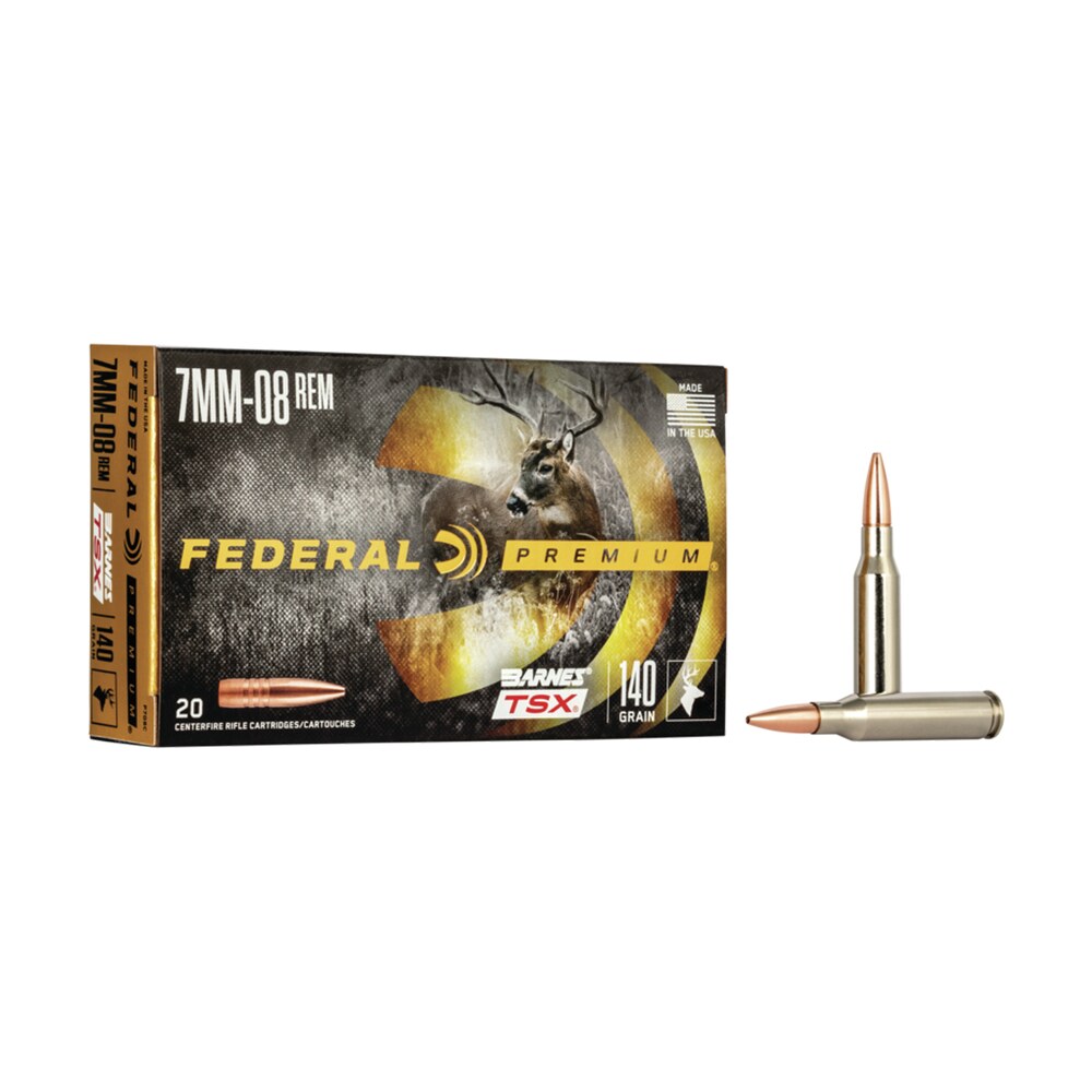 federal p708c premium 7mm 08rem 140gr barnes tsx 20 per box/10 case Federal P708C Premium 7mm-08Rem 140gr Barnes TSX 20 Per Box/10 Case Sports South item 45810