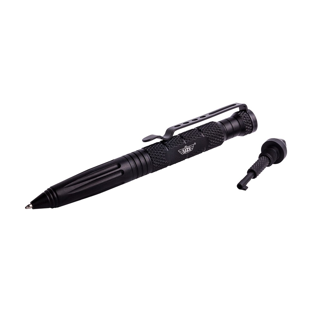 uzi accessories uzitacpen6bk tactical pen black aluminum 6″ features glass breaker/cuff key Uzi Accessories UZITACPEN6BK Tactical Pen Black Aluminum 6" Features Glass Breaker/Cuff Key Sports South item 4602
