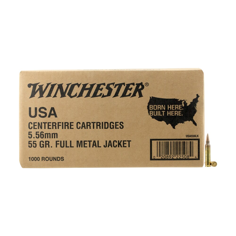 winchester ammo wm1931000 usa m193 5.56x45mmnato 55gr full metal jacket 1000rds *sold by case Winchester Ammo WM1931000 USA M193 5.56x45mmNATO 55gr Full Metal Jacket 1000rds *Sold by Case Sports South item 46632