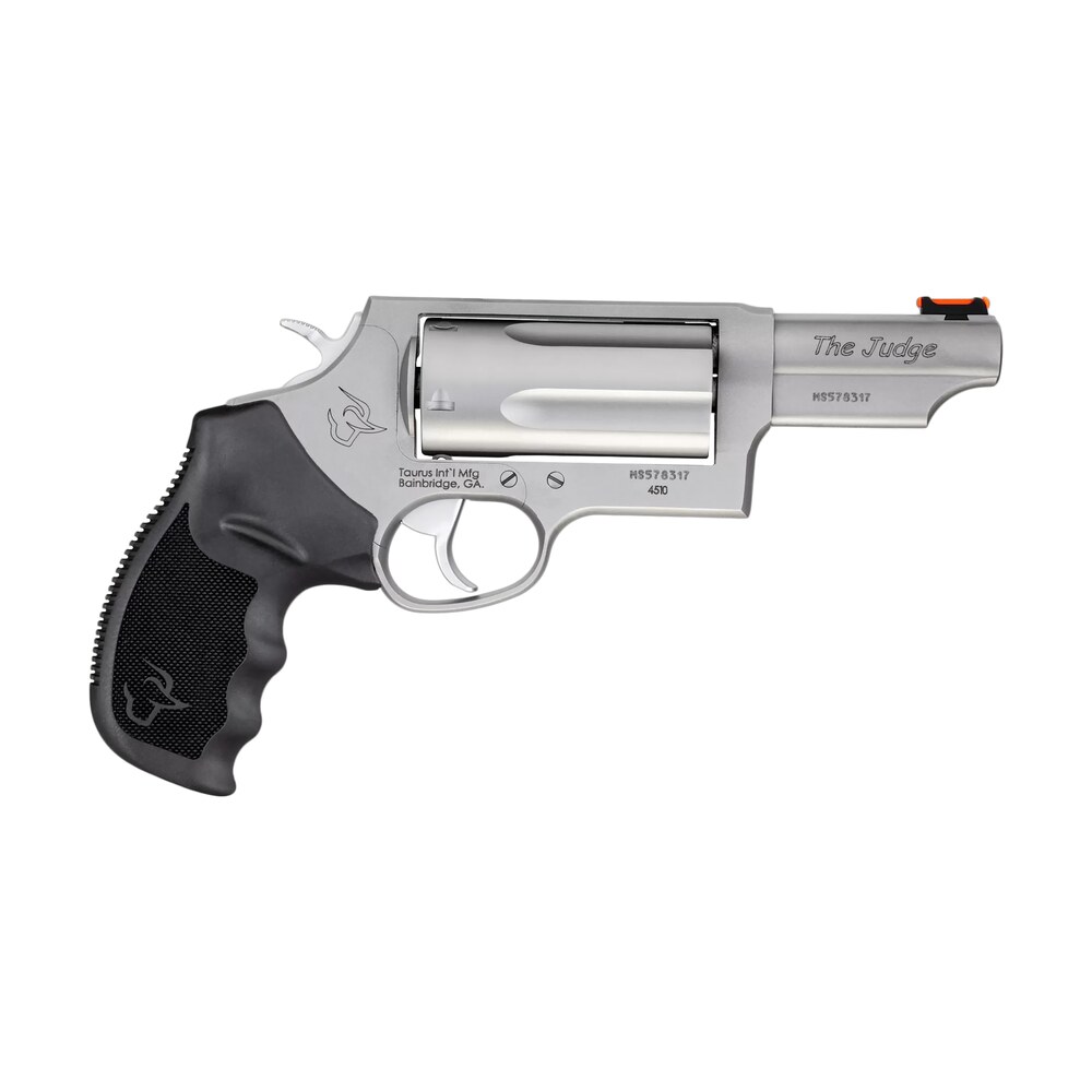 taurus 2 441039mag judge magnum compact 45 colt (lc)/410 mag 5rd, 3" matte stainless steel barrel, cylinder & frame, black finger groove grip, exposed hammer Taurus 2-441039MAG Judge Magnum Compact 45 Colt (LC)/410 Mag 5rd, 3" Matte Stainless Steel Sports South item 47934