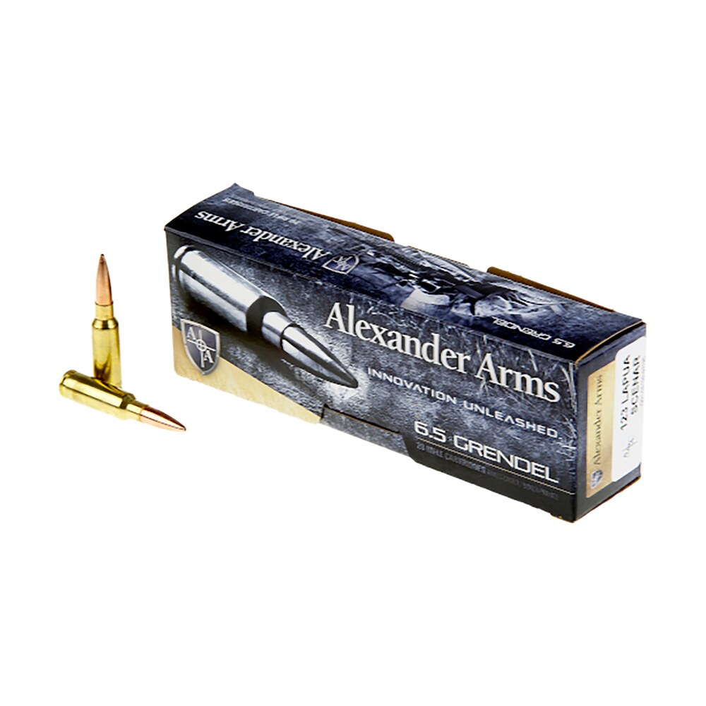 alexander arms ag123lsbox lapua scenar 6.5grendel 123gr boat tail open tip match 20 per box/10 case Alexander Arms AG123LSBOX Lapua Scenar 6.5Grendel 123gr Boat Tail Open Tip Match 20 Per Box/10 Sports South item 48199
