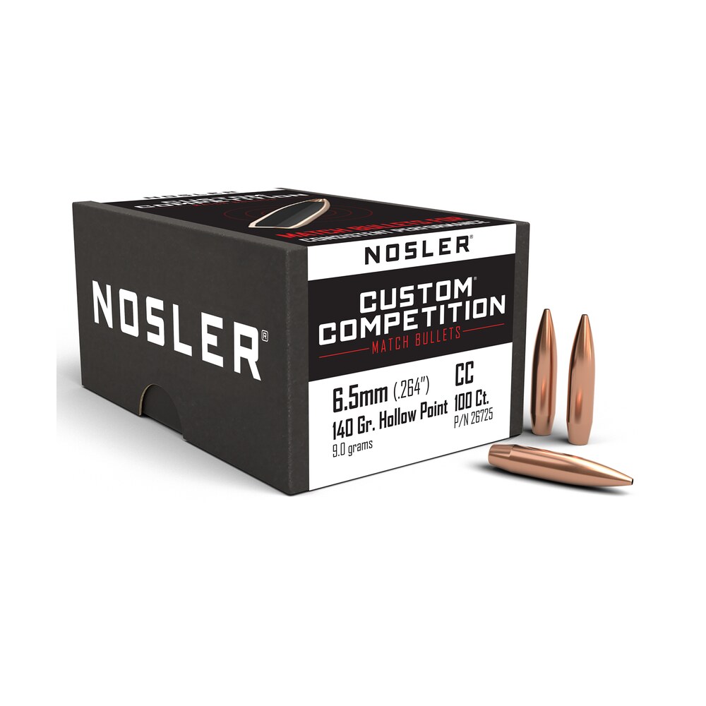 nosler 26725 custom competition 6.5creedmoor 140gr hollow point boat tail 100/box Nosler 26725 Custom Competition 6.5Creedmoor 140gr Hollow Point Boat Tail 100/Box Sports South item 48664