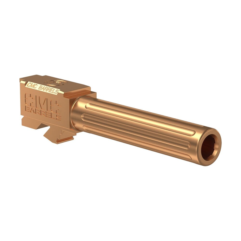 cmc triggers 75524 match precision 9mm luger 4.01" fluted/match grade bronze dlc stainless steel, compatible w/ glock 19 gen3 4 CMC Triggers 75524 Match Precision 9mm Luger 4.01" Fluted/Match Grade Bronze DLC Stainless Sports South item 49504