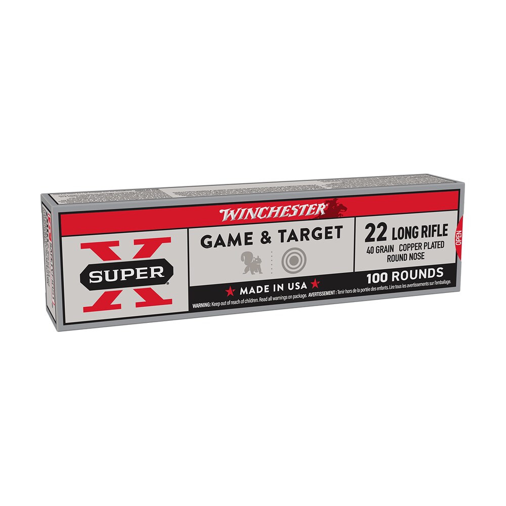 winchester ammo x22lrss1 super x 22lr 40gr super speed round nose copper plated 100 per box/20 case Winchester Ammo X22LRSS1 Super X 22LR 40gr Super Speed Round Nose Copper Plated 100 Per Box/20 Sports South item 49686