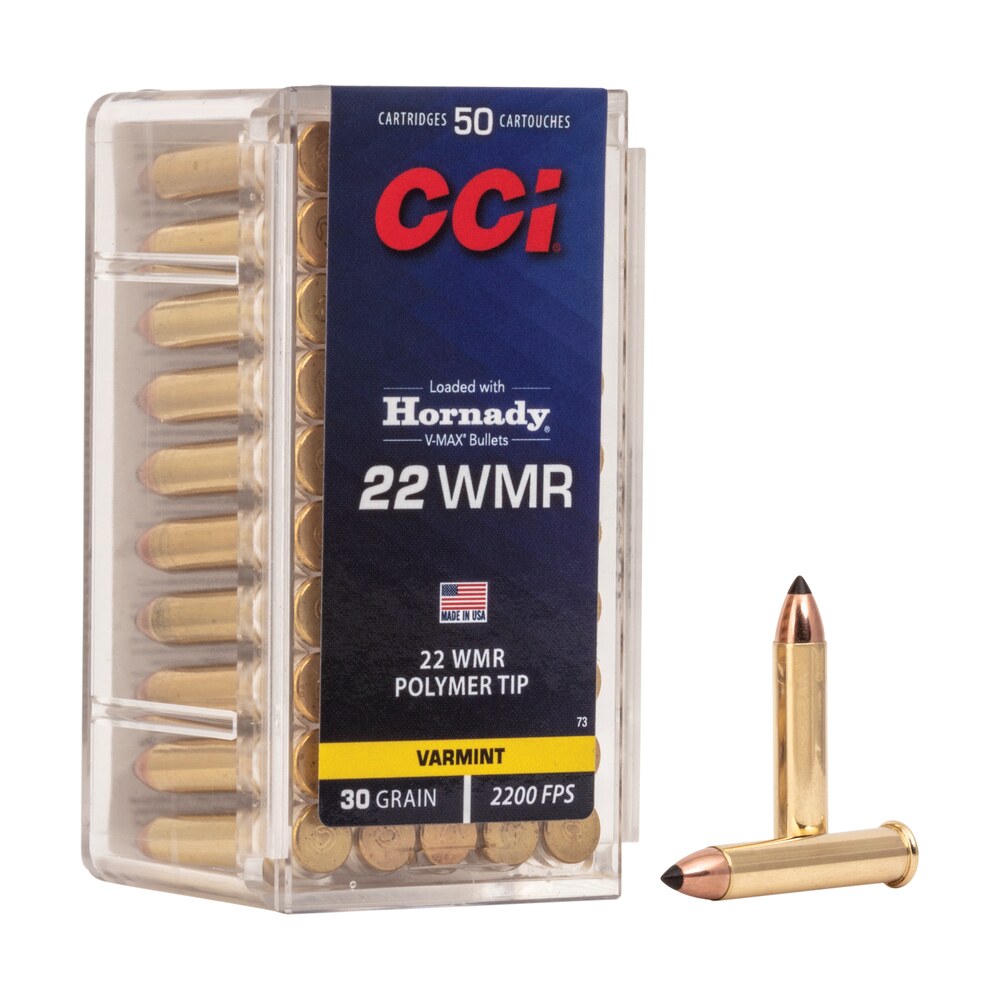 cci 0073 vmax 22wmr 30gr hornady v max 50 per box/40 case CCI 0073 VMAX 22WMR 30gr Hornady V-Max 50 Per Box/40 Case Sports South item 49834