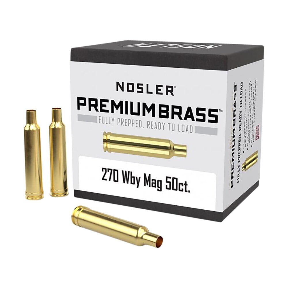 nosler 10147 premium brass unprimed cases 270wthbymag rifle brass 50/box Nosler 10147 Premium Brass Unprimed Cases 270WthbyMag Rifle Brass 50/Box Sports South item 50358