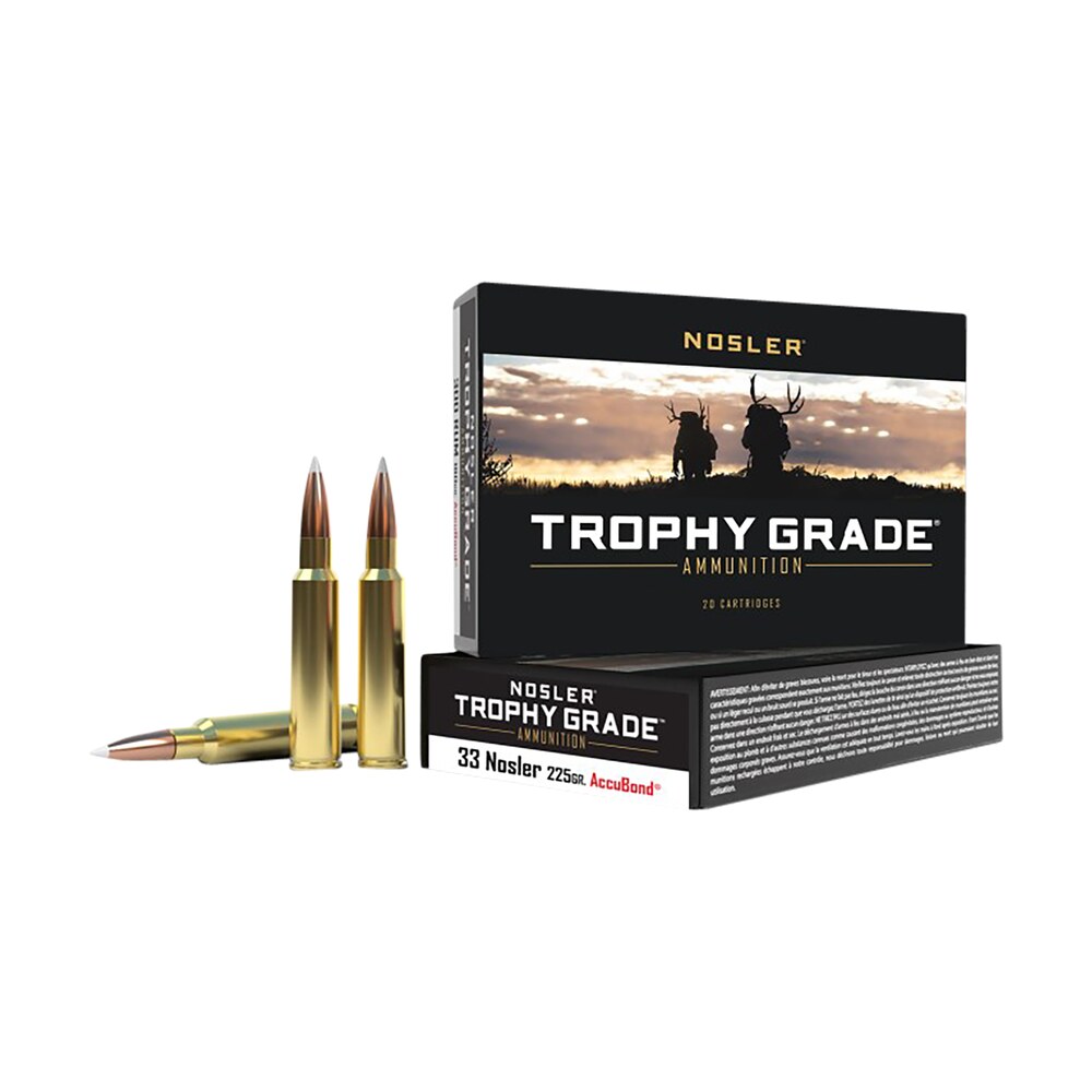 nosler 60098 trophy grade 33nosler 225gr nosler accubond 20 per box/10 case Nosler 60098 Trophy Grade 33Nosler 225gr Nosler AccuBond 20 Per Box/10 Case Sports South item 50370