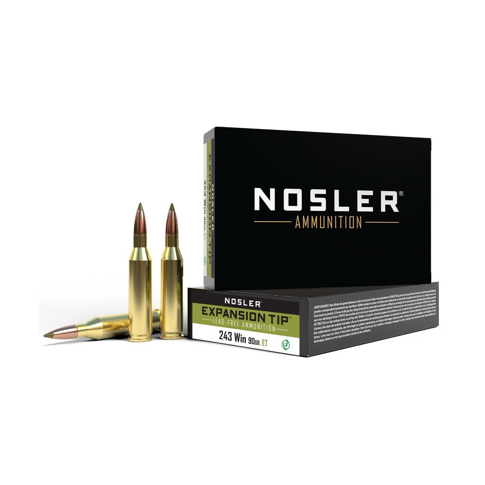 nosler 40030 e tip lead free 243win 90gr e tip lead free 20 per box/10 case Nosler 40030 E-Tip Lead Free 243Win 90gr E Tip Lead Free 20 Per Box/10 Case Sports South item 50379