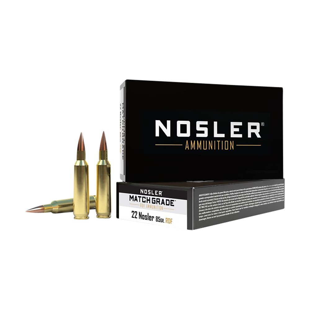 nosler 60162 match grade rdf 22nosler 85gr rdf hollow point boat tail 20 per box/10 case Nosler 60162 Match Grade RDF 22Nosler 85gr RDF Hollow Point Boat Tail 20 Per Box/10 Case Sports South item 50405
