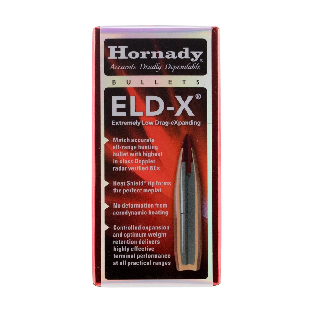 hornady 25418 eld x 25 cal .257 110 gr extremely low drag expanding 100 per box/ 25 case Hornady 25418 ELD-X 25 Cal .257 110 gr Extremely Low Drag eXpanding 100 Per Box/ 25 Case Sports South item 50684