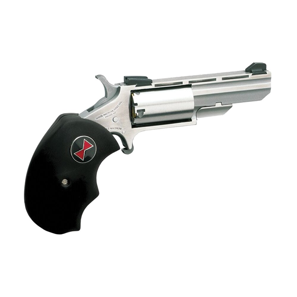 north american arms bwm black widow 22 wmr 5 shot 2" stainless steel vent rib barrel, stainless steel frame, stainless cylinder, black finger grooved rubber grip, exposed hammer North American Arms BWM Black Widow 22 WMR 5 Shot 2" Stainless Steel Vent Rib Sports South item 51212