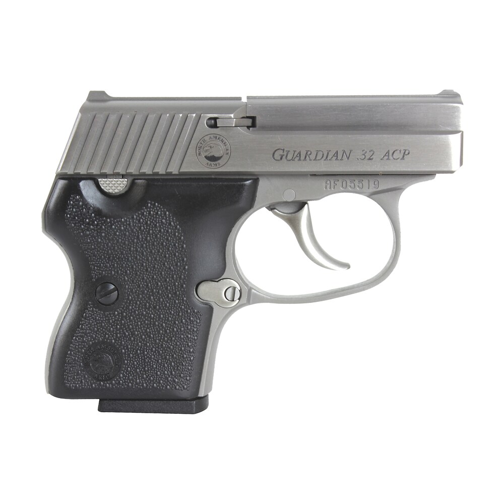 north american arms 32guardian guardian 32 acp 6+1 2.19" stainless steel barrel, stainless steel serrated slide, stainless steel frame, black rubber grip, right hand North American Arms 32GUARDIAN Guardian 32 ACP 6+1 2.19" Stainless Steel Sports South item 51226