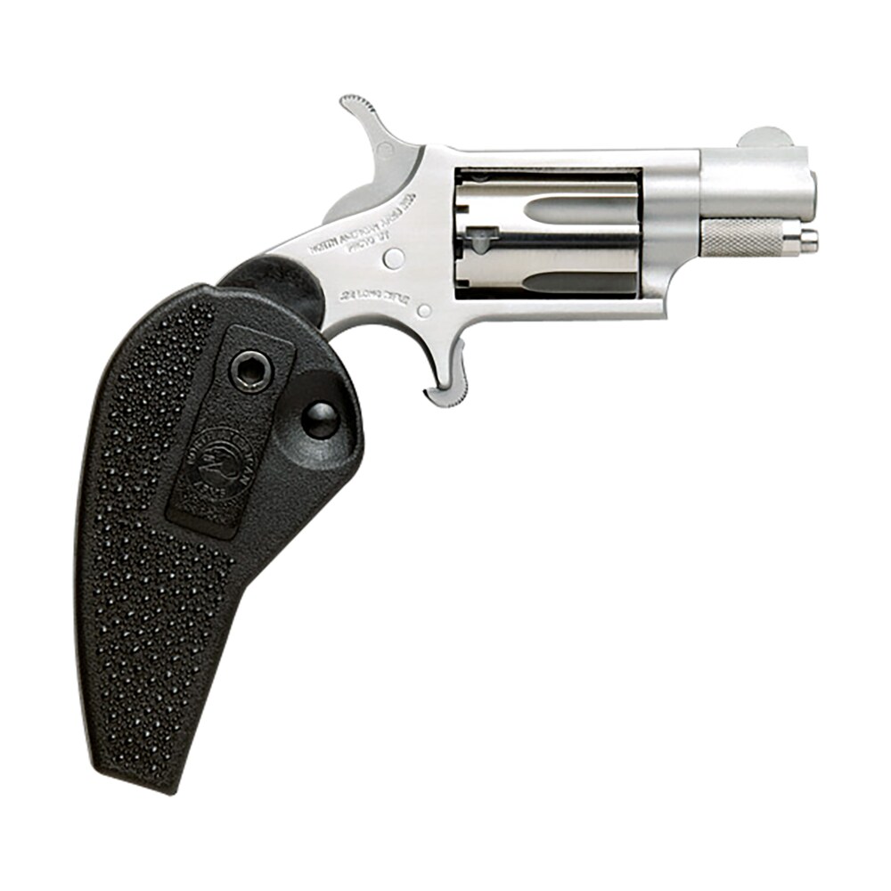 north american arms 22mshg mini revolver compact frame 22 wmr 5 shot 1.13" stainless steel barrel, frame & cylinder, black synthetic holster grip, exposed hammer North American Arms 22MSHG Mini-Revolver Compact Frame 22 WMR 5 Shot 1.13" Stainless Steel Sports South item 51228