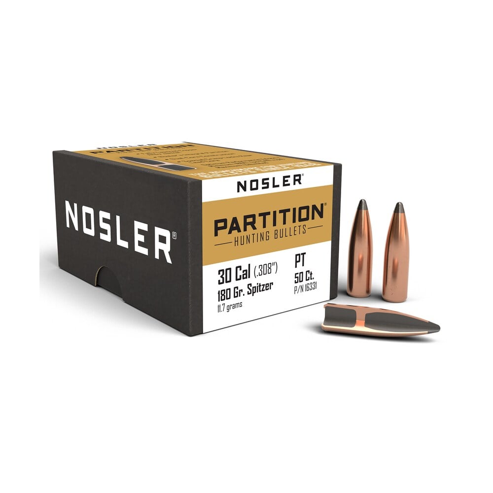 nosler 16331 partition 30cal 180gr spitzer 50/box Nosler 16331 Partition 30Cal 180gr Spitzer 50/Box Sports South item 51318