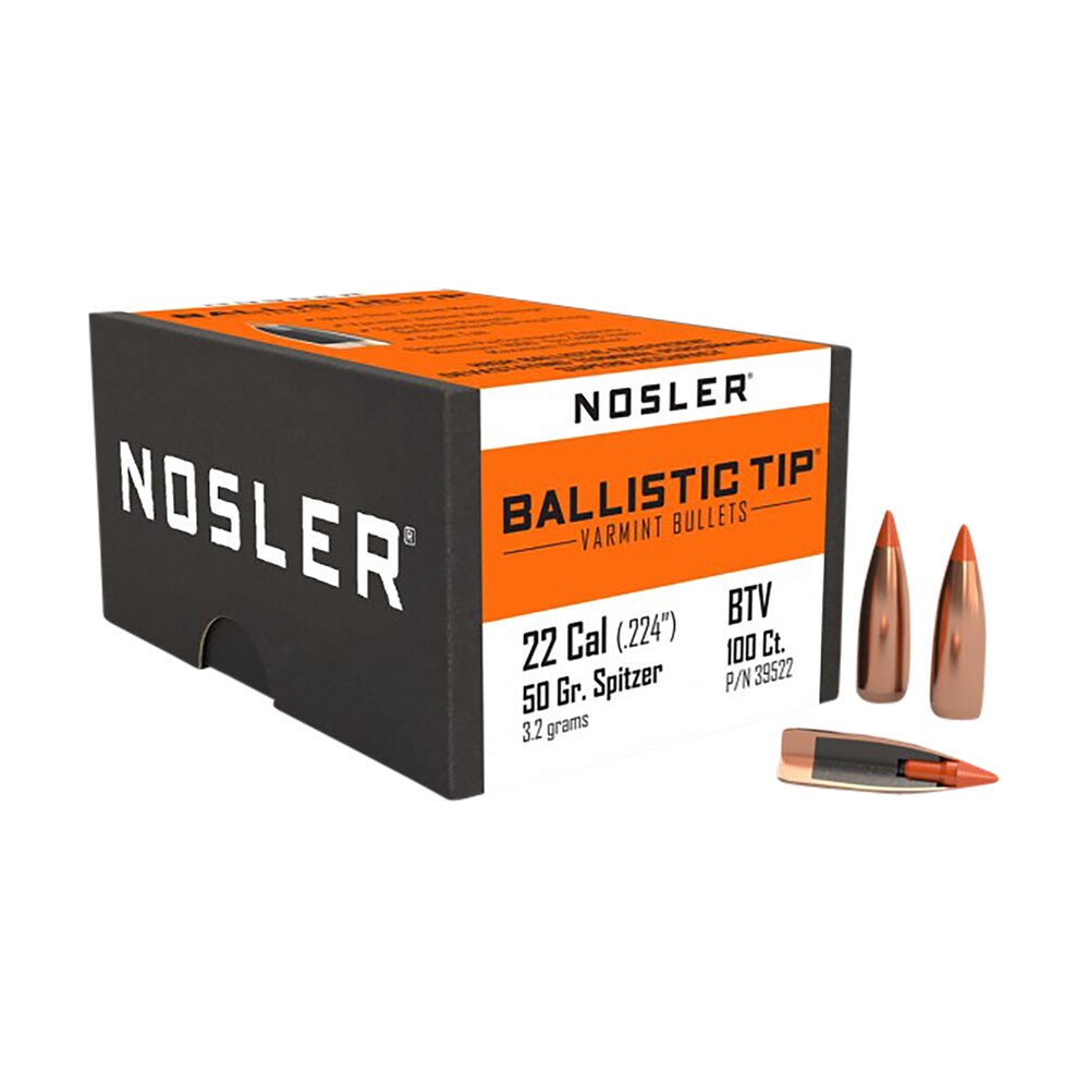 nosler 39522 ballistic tip 22cal 50gr spitzer point 100/box Nosler 39522 Ballistic Tip 22Cal 50gr Spitzer Point 100/Box Sports South item 51330
