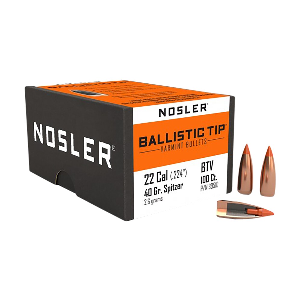 nosler 39510 ballistic tip 22cal 40gr spitzer point 100/box Nosler 39510 Ballistic Tip 22Cal 40gr Spitzer Point 100/Box Sports South item 51390