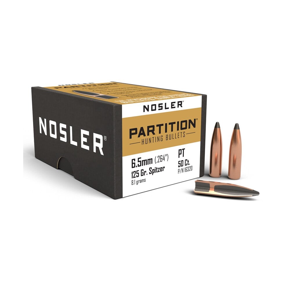 nosler 16320 partition 6.5 creedmoor 125gr partition spitzer 50/box Nosler 16320 Partition 6.5 Creedmoor 125gr Partition Spitzer 50/Box Sports South item 51462