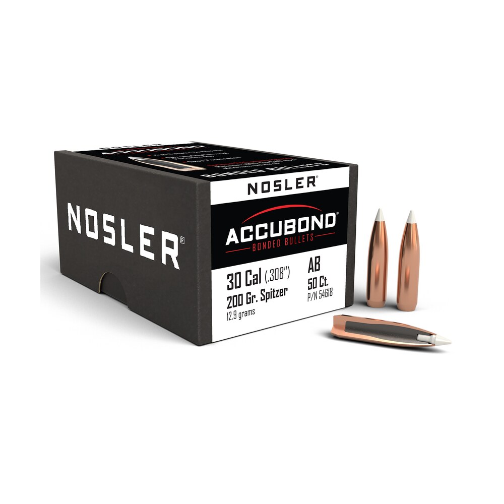 nosler 54618 accubond 30cal 200gr spitzer point 50/box Nosler 54618 AccuBond 30Cal 200gr Spitzer Point 50/Box Sports South item 51525