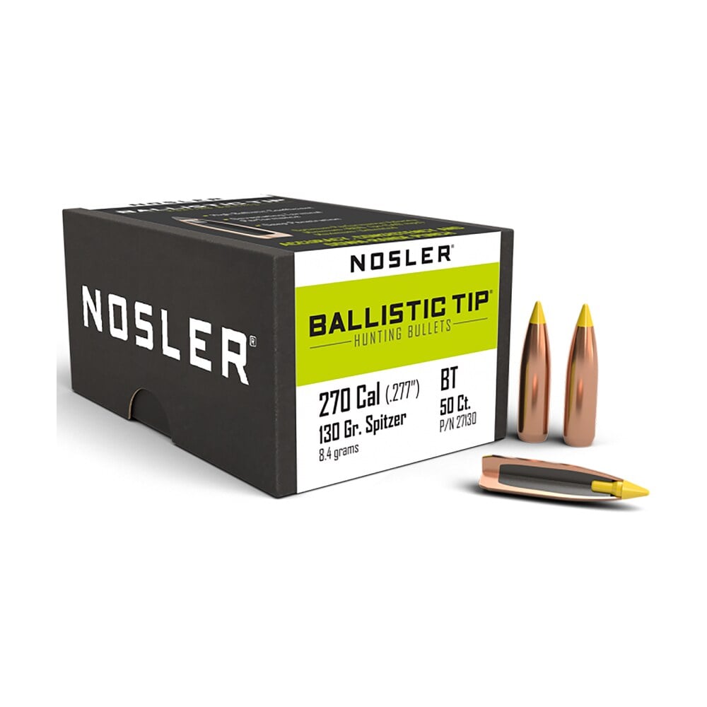 nosler 27130 ballistic tip 270caliber 130gr spitzer 50/box Nosler 27130 Ballistic Tip 270Caliber 130gr Spitzer 50/Box Sports South item 51654