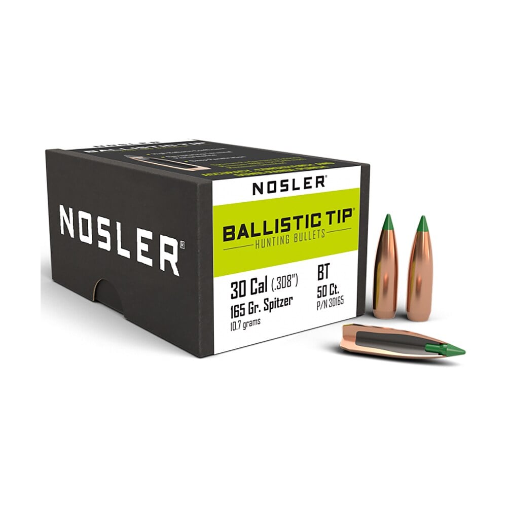nosler 30165 ballistic tip 30cal 165gr spitzer 50/box Nosler 30165 Ballistic Tip 30Cal 165gr Spitzer 50/Box Sports South item 51662