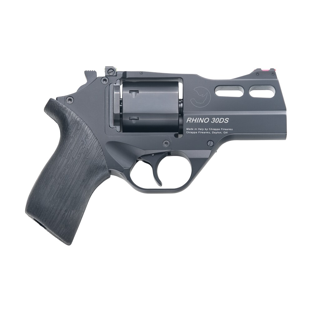 chiappa firearms 340289 rhino 30ds small frame 357 mag 6 shot, 3" black anodized steel vent rib barrel, blued steel cylinder, black anodized aluminum frame, black rubber grip, concealed hammer Chiappa Firearms 340289 Rhino 30DS Small Frame 357 Mag 6 Shot, 3" Black Anodized Steel Vent Rib Sports South item 51812