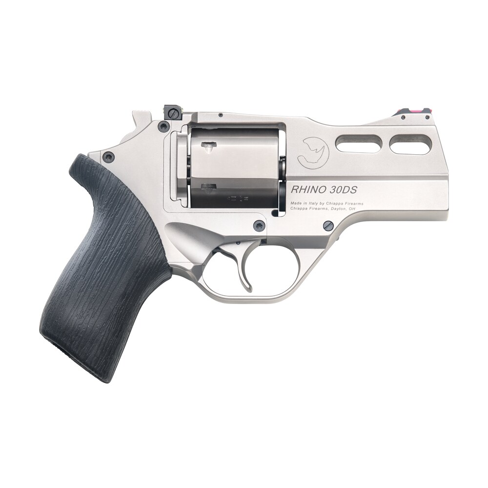 chiappa firearms cf340290 rhino 30sar *ca compliant small frame 357 mag 6 shot, 3" nickel plated steel vent rib barrel & cylinder, nickel plated aluminum frame, black rubber grip, concealed hammer Chiappa Firearms CF340290 Rhino 30SAR *CA Compliant Small Frame 357 Mag 6 Shot, 3" Sports South item 51817