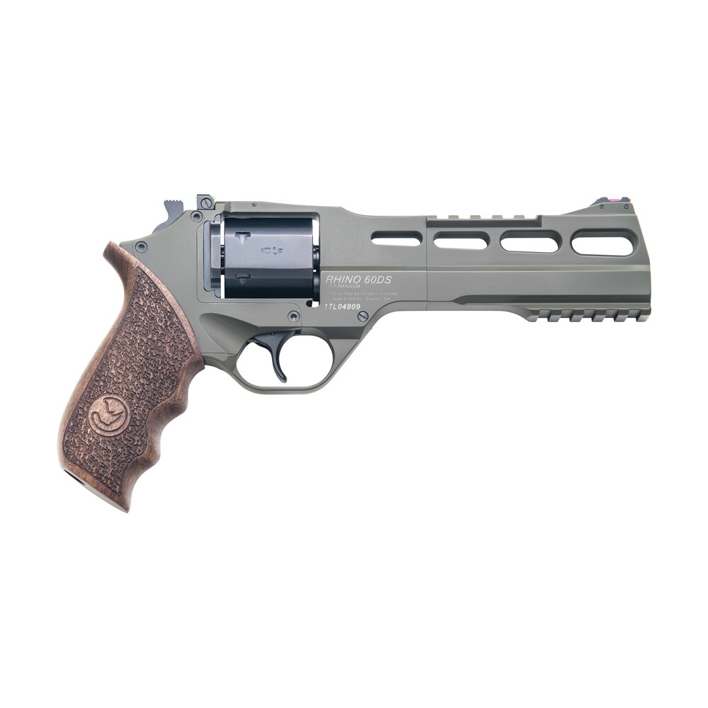 chiappa firearms cf340282 rhino 60sar sao 357 mag 6rd 6" blued cylinder od green steel barrel od green cerakote aluminum frame with walnut grip Chiappa Firearms CF340282 Rhino 60SAR SAO 357 Mag 6rd 6" Blued Cylinder OD Green Steel Barrel Sports South item 51819