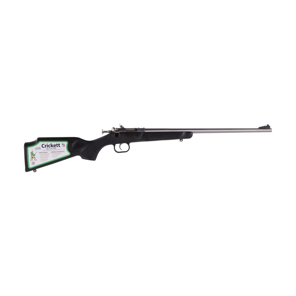 crickett ksa2295 youth 22 wmr 1rd 16.12" blued barrel & receiver, fixed front/adjustable rear peep sights, black synthetic stock w/11.5" lop, rebounding firing pin safety Crickett KSA2295 Youth 22 WMR 1rd 16.12" Blued Barrel & Receiver, Fixed Front/Adjustable Sports South item 52123