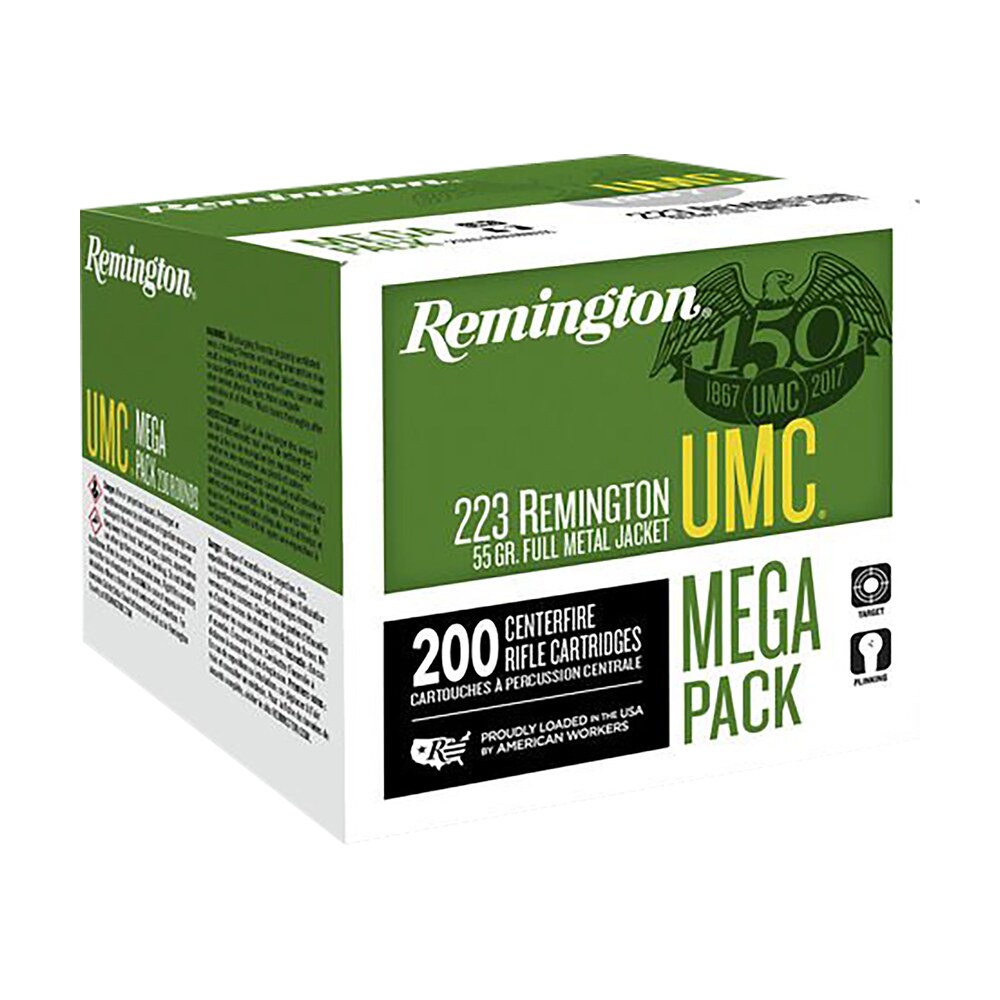 remington ammunition 23683 umc mega pack 223rem 55gr full metal jacket 200 per box/4 case Remington Ammunition 23683 UMC Mega Pack 223Rem 55gr Full Metal Jacket 200 Per Box/4 Case Sports South item 52785