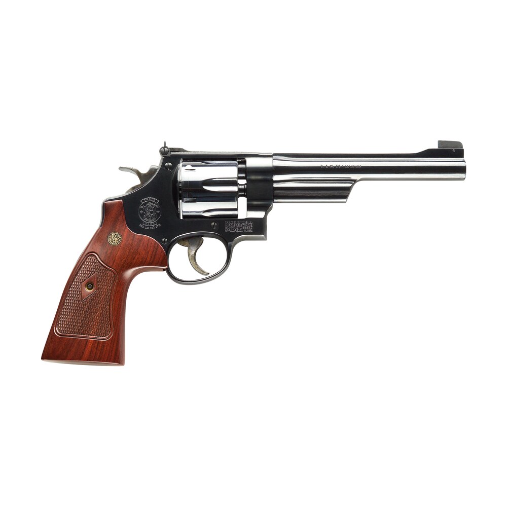 smith & wesson 150341 model 27 classic 357 mag or 38 s&w spl +p blued carbon steel 6.50" barrel, 6rd cylinder & n frame, checkered square butt walnut grip Smith & Wesson 150341 Model 27 Classic 357 Mag or 38 S&W Spl +P Blued Carbon Steel Sports South item 53535