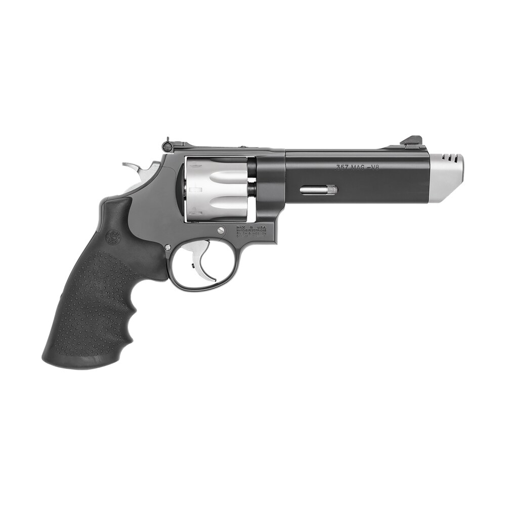 smith & wesson 170296 performance center model 627 38 s&w spl +p, 357 mag 8rd 5" v comp black stainless steel barrel, stainless steel cylinder, black stainless steel frame with black polymer grip Smith & Wesson 170296 Performance Center Model 627 38 S&W Spl +P, 357 Mag 8rd 5" V-Comp Sports South item 53544