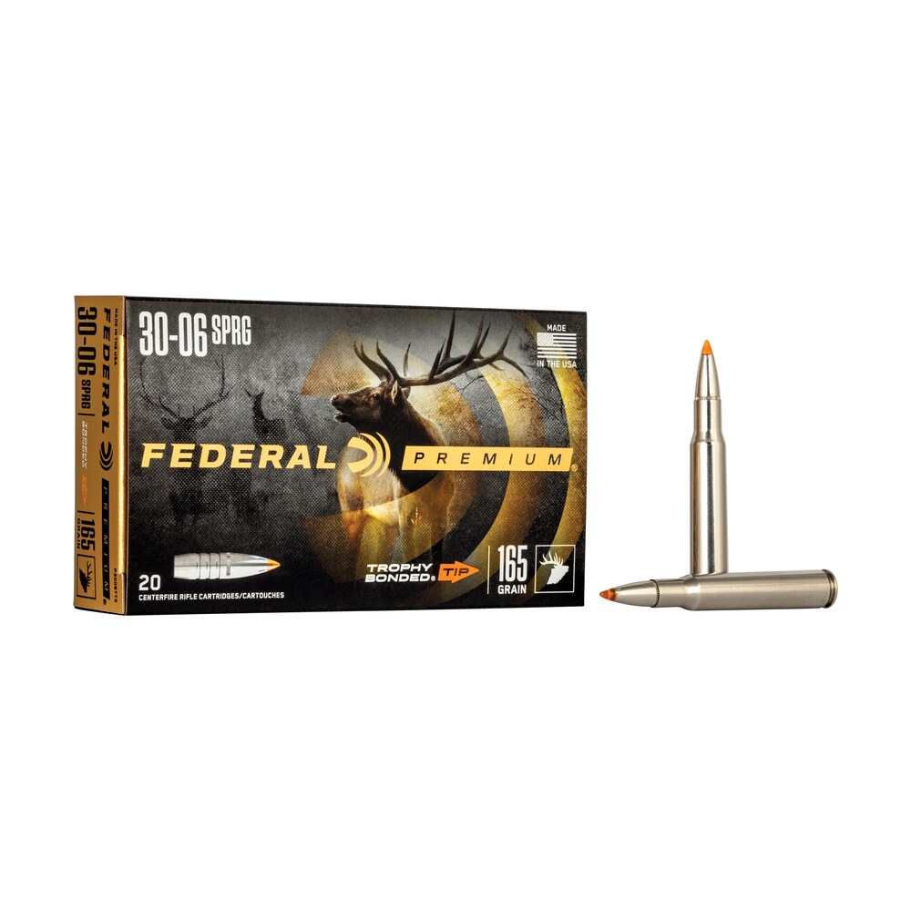 federal p3006tt2 premium 30 06springfield 165gr trophy bonded tip 20 per box/10 case Federal P3006TT2 Premium 30-06Springfield 165gr Trophy Bonded Tip 20 Per Box/10 Case Sports South item 53786
