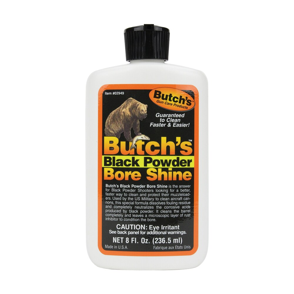 butchs 02949 black powder bore shine 8 oz squeeze bottle Butchs 02949 Black Powder Bore Shine 8 oz Squeeze Bottle Sports South item 54212