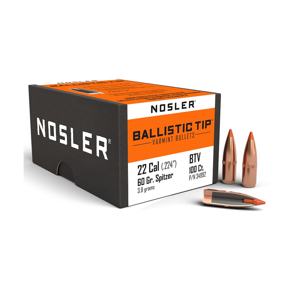 nosler 34992 ballistic tip 22cal 60gr spitzer 100/box Nosler 34992 Ballistic Tip 22Cal 60gr Spitzer 100/Box Sports South item 54389