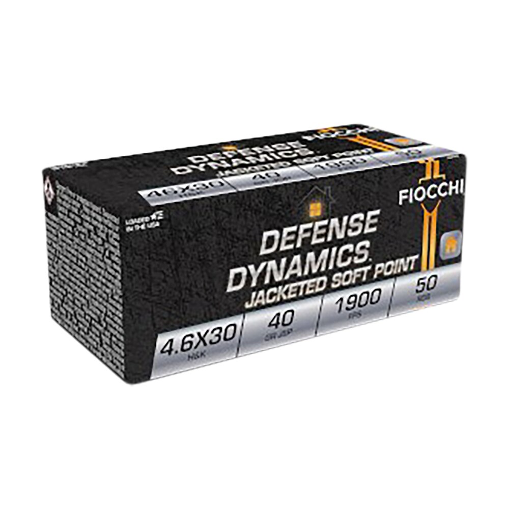 fiocchi 46exb defense dynamics 4.6x30mmh&k 40gr jacketed soft point 50 per box/20 case Fiocchi 46EXB Defense Dynamics 4.6x30mmH&K 40gr Jacketed Soft Point 50 Per Box/20 Case Sports South item 54473