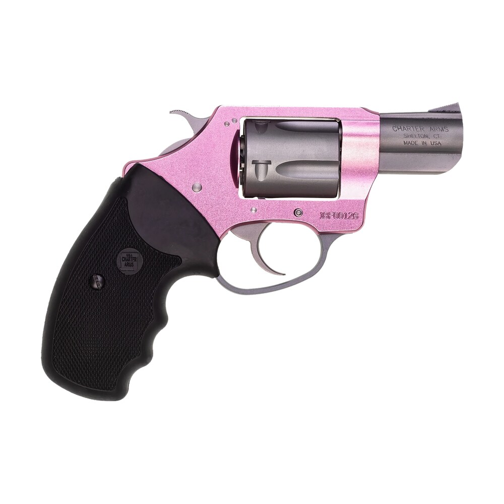 charter arms 53830 undercover lite pink lady small 38 special, 5 shot 2" stainless steel barrel & cylinder, aluminum frame w/black finger grooved rubber grip, exposed hammer Charter Arms 53830 Undercover Lite Pink Lady Small 38 Special, 5 Shot 2" Stainless Steel Barrel Sports South item 54613