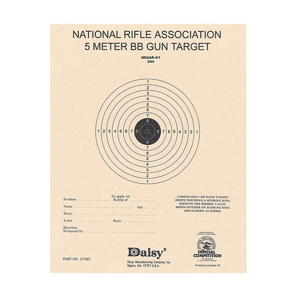 daisy 408 nra 5 meter target air rifle bullseye hanging paper 5 meters air rifle black/white 50 per pkg Daisy 408 NRA 5-Meter Target Air Rifle Bullseye Hanging Paper 5 Meters Air Rifle Black/White 50 Sports South item 55771