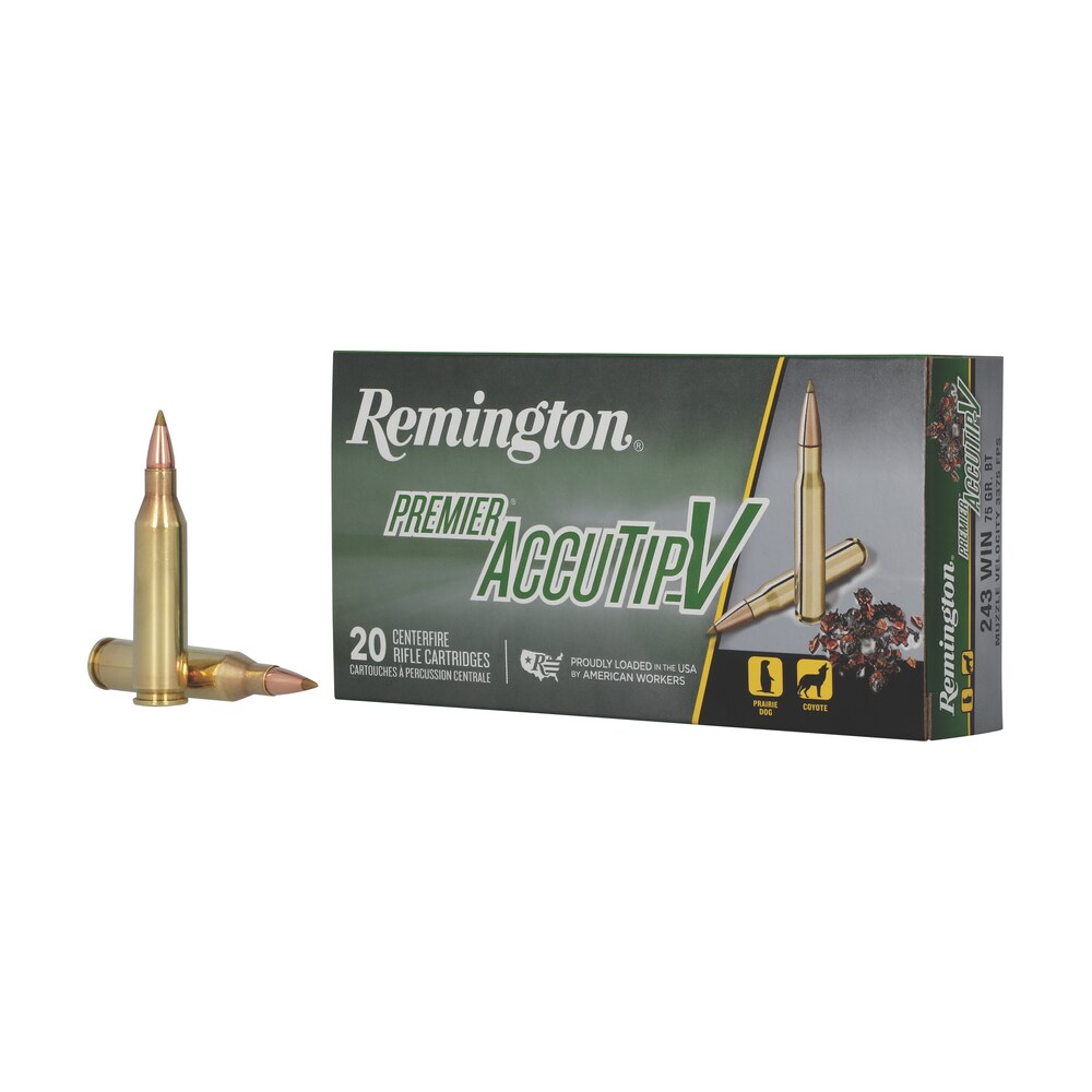 remington ammunition 29194 premier accutip v 243win 75gr accutip v boat tail 20 per box/10 case Remington Ammunition 29194 Premier Accutip-V 243Win 75gr AccuTip V Boat Tail 20 Per Box/10 Case Sports South item 56171