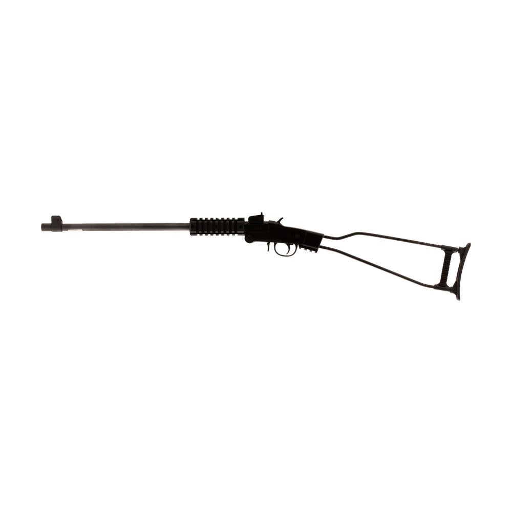 chiappa firearms 500145 little badger full size 17 hmr 1 shot, 16.50″ black cerakote steel threaded barrel, black cerakote quad picatinny receiver, black cerakote underfolding wire frame stock, right Chiappa Firearms 500145 Little Badger Full Size 17 HMR 1 Shot, 16.50" Black Cerakote Steel Sports South item 5627