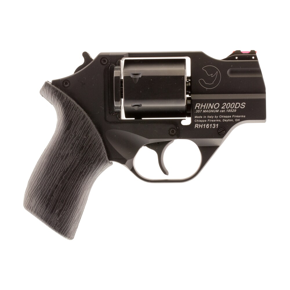 chiappa firearms cf340216 rhino 200ds small frame 357 mag 6 shot, 2″ black anodized steel barrel, blued steel cylinder, black anodized aluminum frame, black rubber grip, concealed hammer Chiappa Firearms CF340216 Rhino 200DS Small Frame 357 Mag 6 Shot, 2" Black Anodized Steel Sports South item 5632