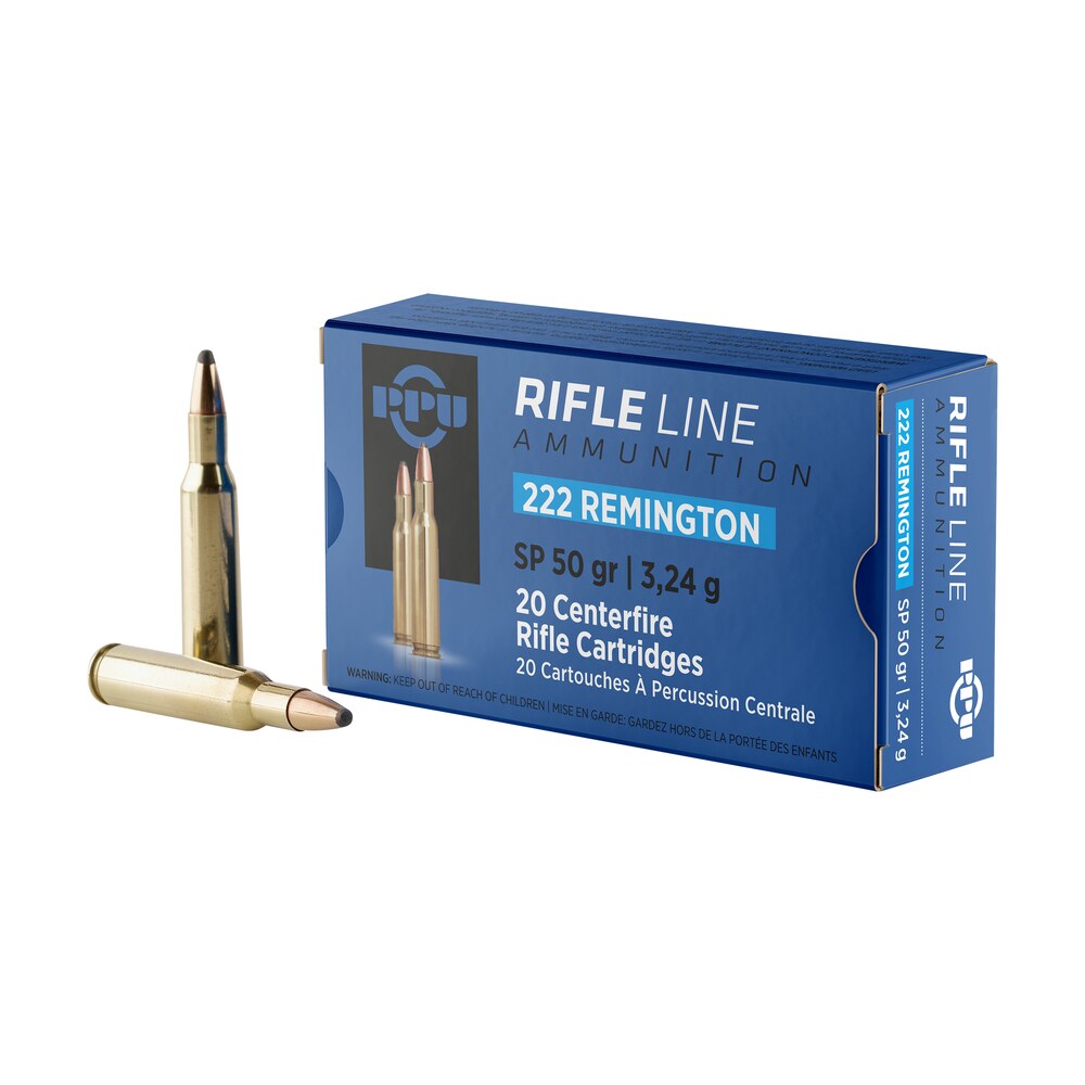 ppu pp222 standard rifle 222rem 50gr soft point 20 per box/50 case PPU PP222 Standard Rifle 222Rem 50gr Soft Point 20 Per Box/50 Case Sports South item 56430