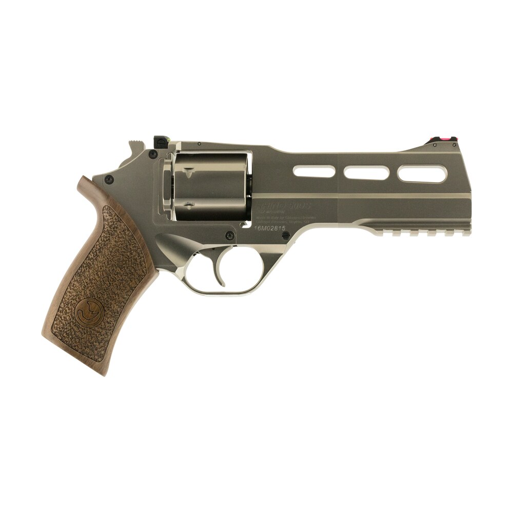 chiappa firearms 340223 rhino 50ds medium frame 357 mag 6 shot, 5″ nickel plated steel vent rib barrel & cylinder, nickel plated aluminum frame, walnut grip, exposed hammer Chiappa Firearms 340223 Rhino 50DS Medium Frame 357 Mag 6 Shot, 5" Nickel-Plated Steel Vent Rib Sports South item 5645