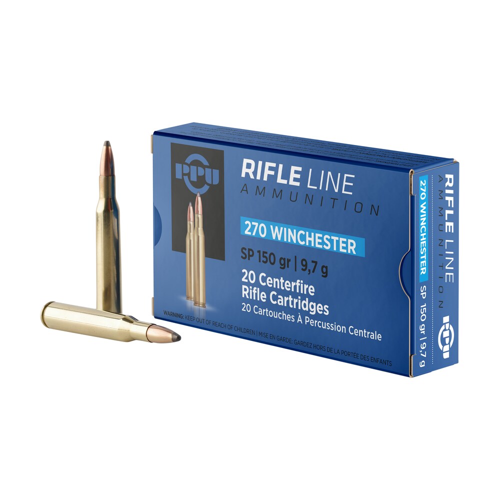 ppu pp2702 standard rifle 270win 150gr soft point 20 per box/10 case PPU PP2702 Standard Rifle 270Win 150gr Soft Point 20 Per Box/10 Case Sports South item 56540