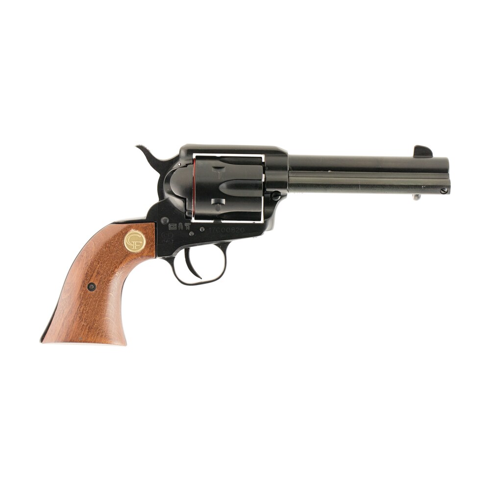 chiappa firearms 340053 saa 1873 medium frame 22 lr 6 shot, 4.75″ blued steel barrel, blued steel frame, blued cylinder, wood grip, exposed hammer Chiappa Firearms 340053 SAA 1873 Medium Frame 22 LR 6 Shot, 4.75" Blued Steel Sports South item 5659